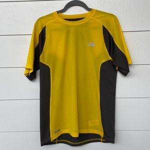 North Face Yellow Vapor Wick Workout Top Shirt M